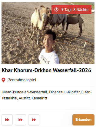 mongolei tour khar khorum orkhon wasserfall