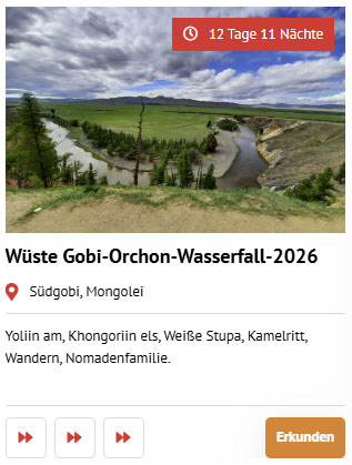 mongolei tour wüste gobi orchon wasserfall